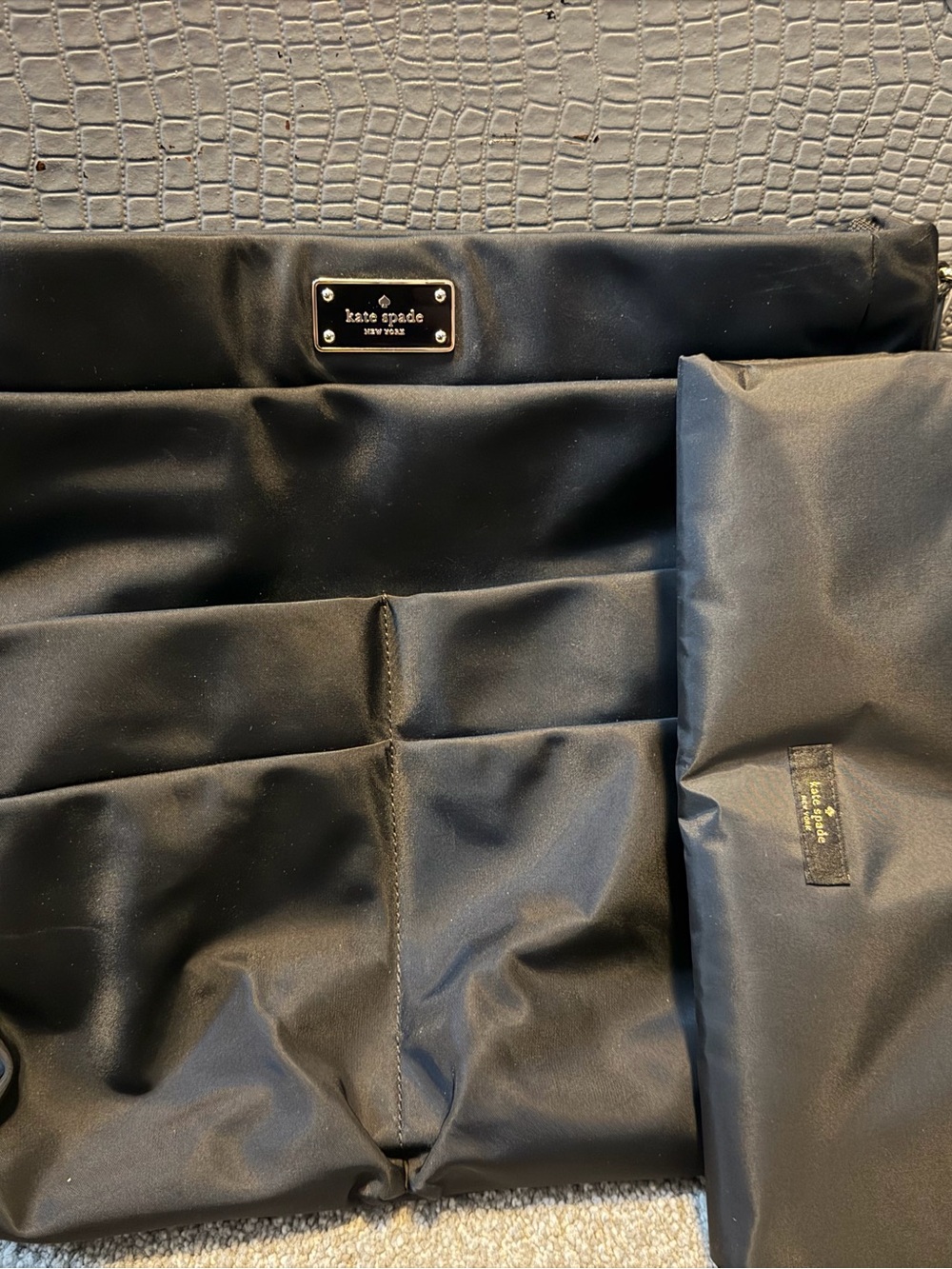kate spade black nylon crossbody bag/baby bag with changing pad